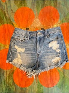 Hollister High Rise Vintage Stretch Denim Short Shorts Women Size W24